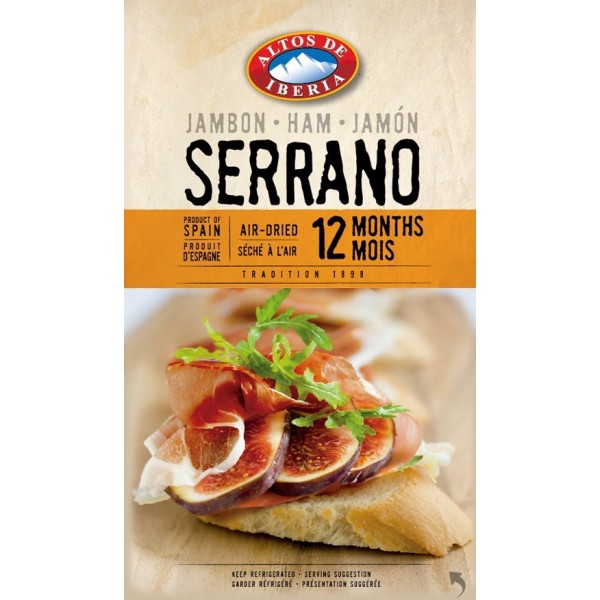 Jamon serrano 12 meses, interfoliado - 85 gr