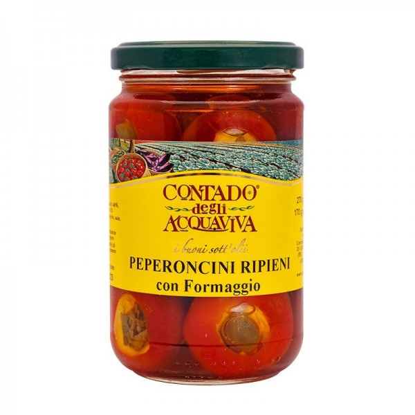 Pimientos Picantes rellenos con queso crema - 280 grs