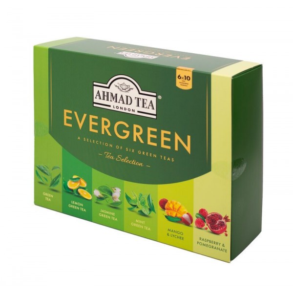 Selección Variedades de Té verde Ahmad Tea Evergreen (60 Bolsitas)