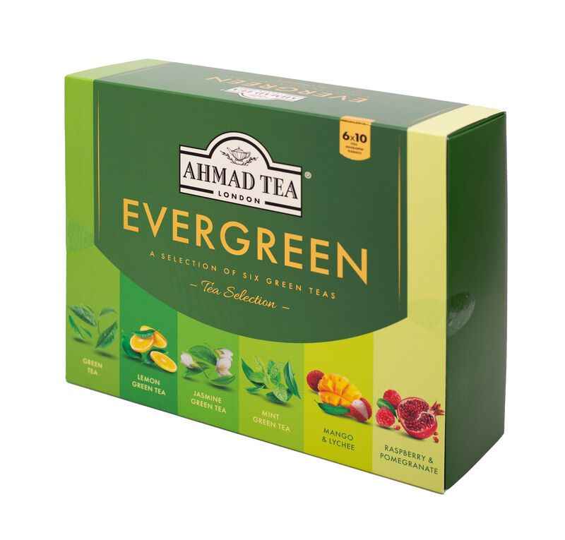 Selección Variedades de Té verde Ahmad Tea Evergreen (60 Bolsitas)