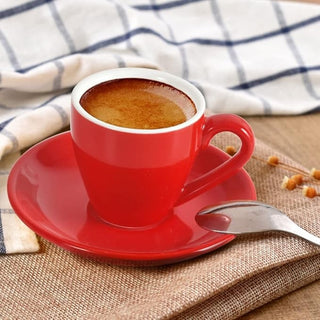 Taza Y Plato Ceramica 70 ml Tulipan - Rosa - Europa Secreta - Tienda Gourmet