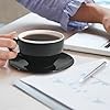Wingkin - Taza Y Plato Ceramica 150Ml Redonda - Negra - Europa Secreta - Tienda Gourmet