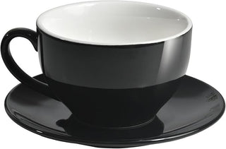Wingkin - Taza Y Plato Ceramica 150Ml Redonda - Negra - Europa Secreta - Tienda Gourmet