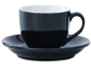 Wingkin - Taza Y Plato Ceramica 250Ml Redonda - Negra - Europa Secreta - Tienda Gourmet