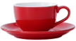 Wingkin - Taza Y Plato Ceramica 350Ml Redonda - Rojo - Europa Secreta - Tienda Gourmet
