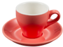 Wingkin - Taza Y Plato Ceramicar 70Ml Tulipan - Rojo - Europa Secreta - Tienda Gourmet